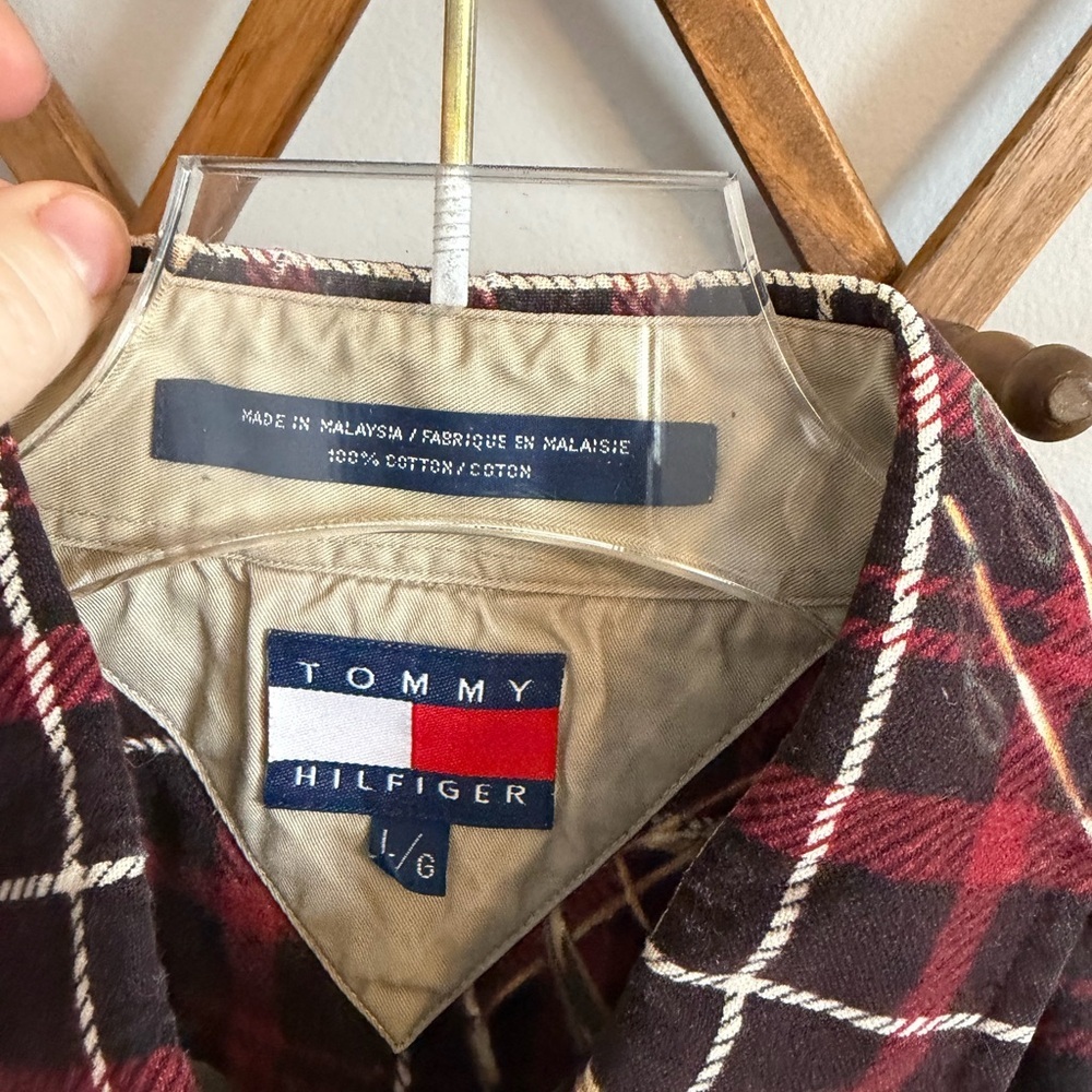Vtg Tommy Hilfiger Winter Sports Brushed Cotton Shirt L Cabin Core Skis snowshoe - Picture 4 of 6